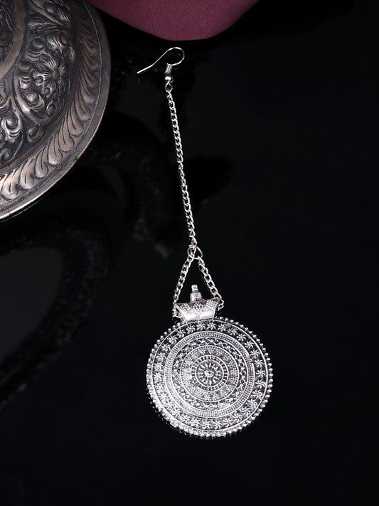 Silver Plated Oxidized Maang Tikka