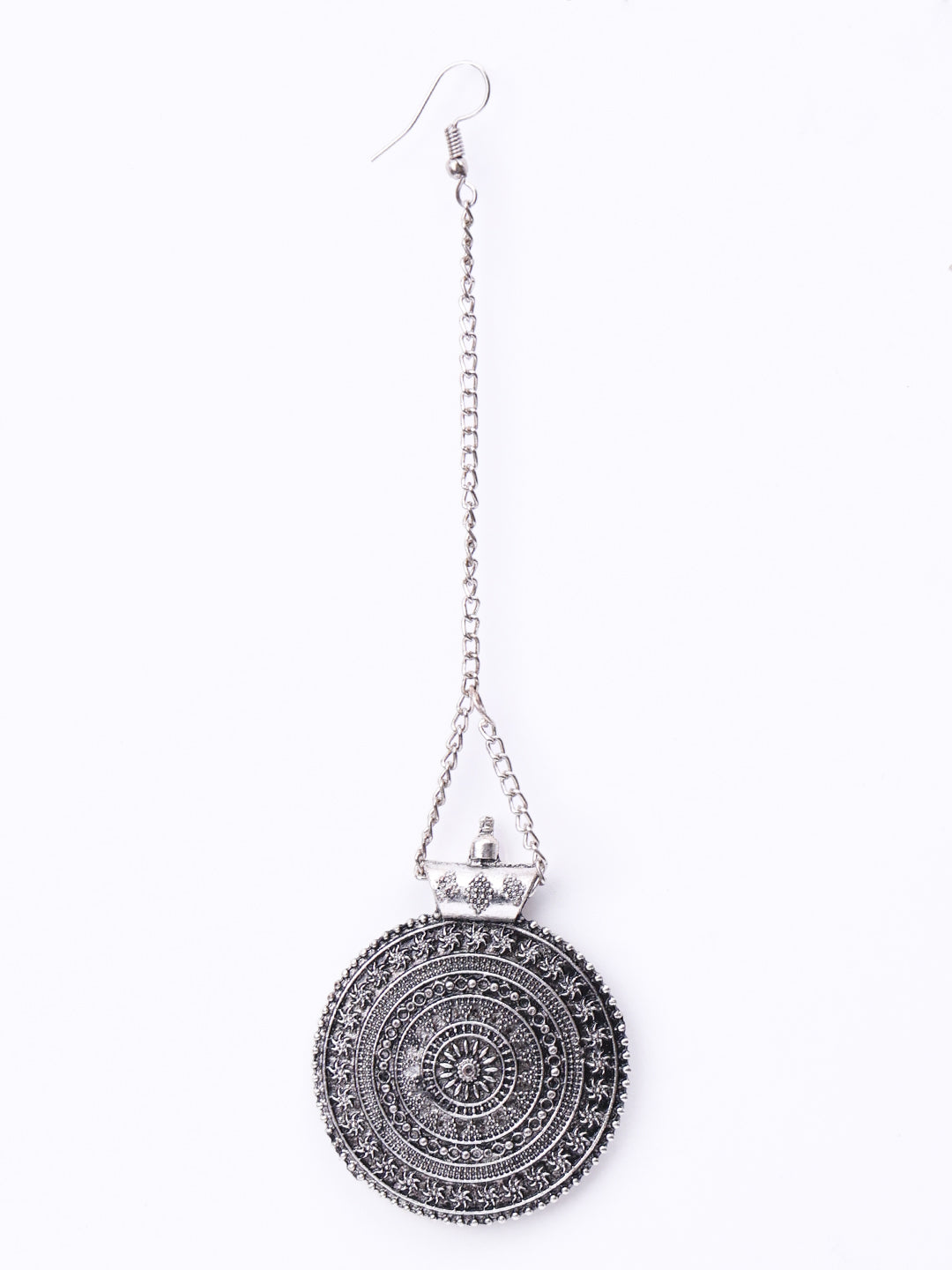 Silver Plated Oxidized Maang Tikka