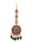 Gold Plated Maang Tikka with Pearl Bead Drops