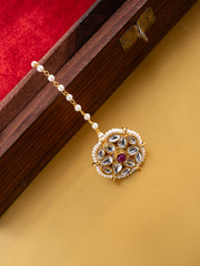 Gold-Plated Kundan Studded Maang Tikka
