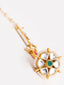 Gold-Plated Kundan Studded & Pearls Beaded Maang Tikka