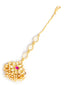 Gold-Plated Kundan Studded & Pearls Beaded Maang Tikka