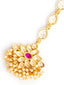 Gold-Plated Kundan Studded & Pearls Beaded Maang Tikka