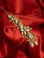 Gold-Plated Kundan Studded & Pearls Beaded Maang Tikka