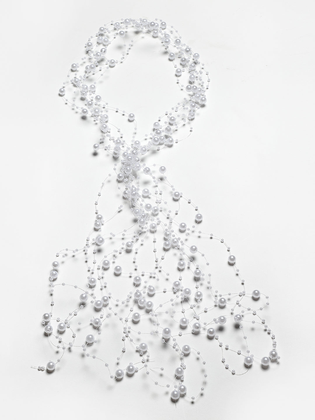 Women White Pearls Embellished Tiara