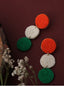 Artificial Beaded Tricolor Circular Drop Earrings