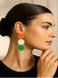 Artificial Beaded Tricolor Circular Drop Earrings