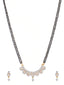 Gold-Plated & White CZ Stone-Studded Mangalsutra With Earrings