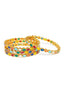 Set of 4 Gold-Plated Multicolored Stone-Studded Bangles