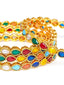 Set of 4 Gold-Plated Multicolored Stone-Studded Bangles