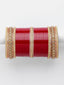 Set of 74 Red & Gold-Plated Matching Pearl Bangles Wedding Chuda Set