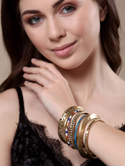 Set Of 7 Gold-Plated Bangles