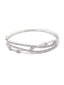 Women White Cubic Zirconia Rhodium-Plated Bangle-Style Bracelet