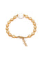 Women Gold-Toned & White Brass Pearls Gold-Plated Charm Bracelet