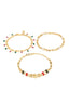 Women Set Of 3 Brass Handcrafted Gold-Plated Multistrand Bracelet