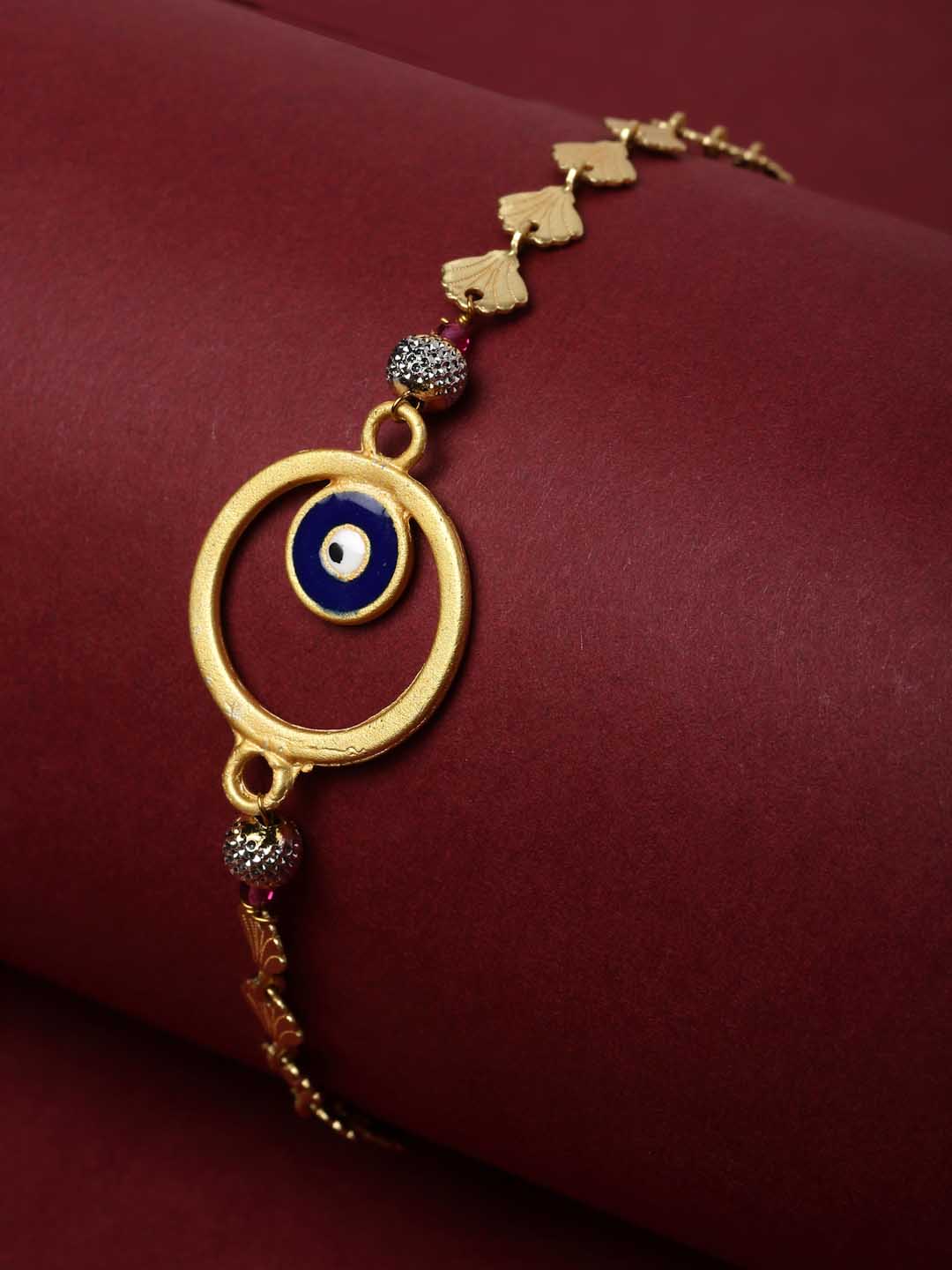 Gold-Plated Circular Shaped Evil Eye Bracelet