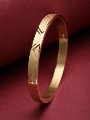 Men Gold-Toned Brass Gold-Plated Kada Bracelet