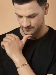 Men Gold-Toned Brass Gold-Plated Kada Bracelet