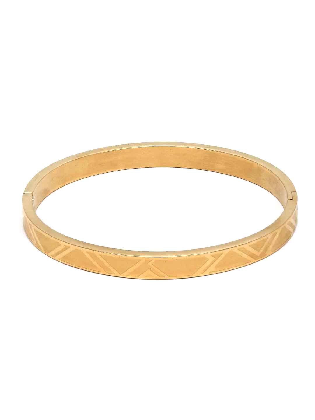 Men Gold-Toned Brass Gold-Plated Kada Bracelet