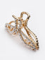 Women Gold-Toned & White Stone-Studded Embellished Claw Clip