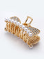 Women Gold-Toned & White Stone-Studded Embellished Pearl Claw Clip