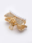 Women Gold-Toned & White Stone-Studded Embellished Pearl Claw Clip