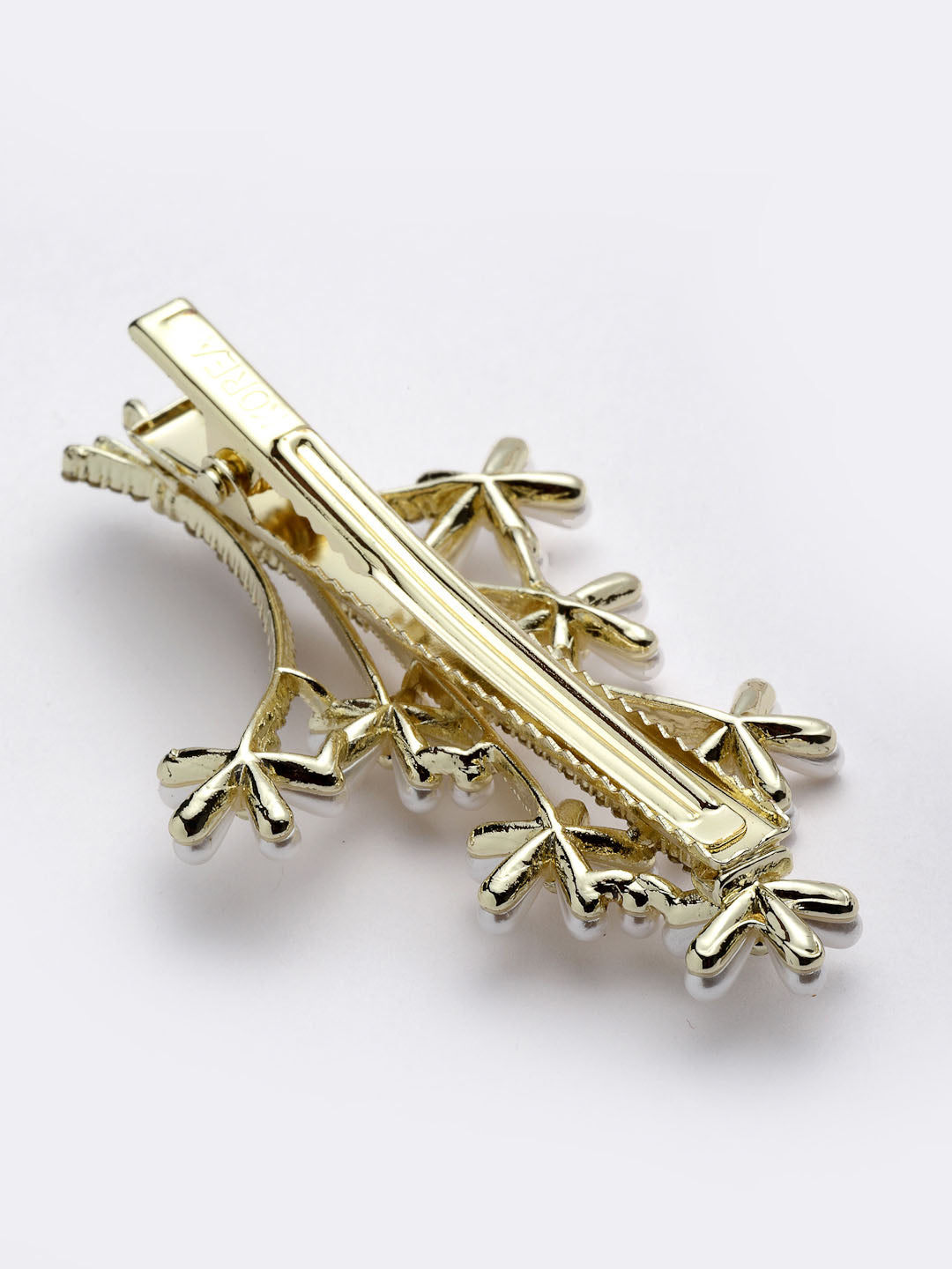 Women Gold-Toned Embellished Alligator Hair Clip