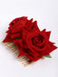 Women Red Rose Shape Comb Pin