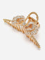 Women Gold-Toned & White Embellished Claw Clip