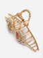 Women Gold-Toned & White Embellished Claw Clip