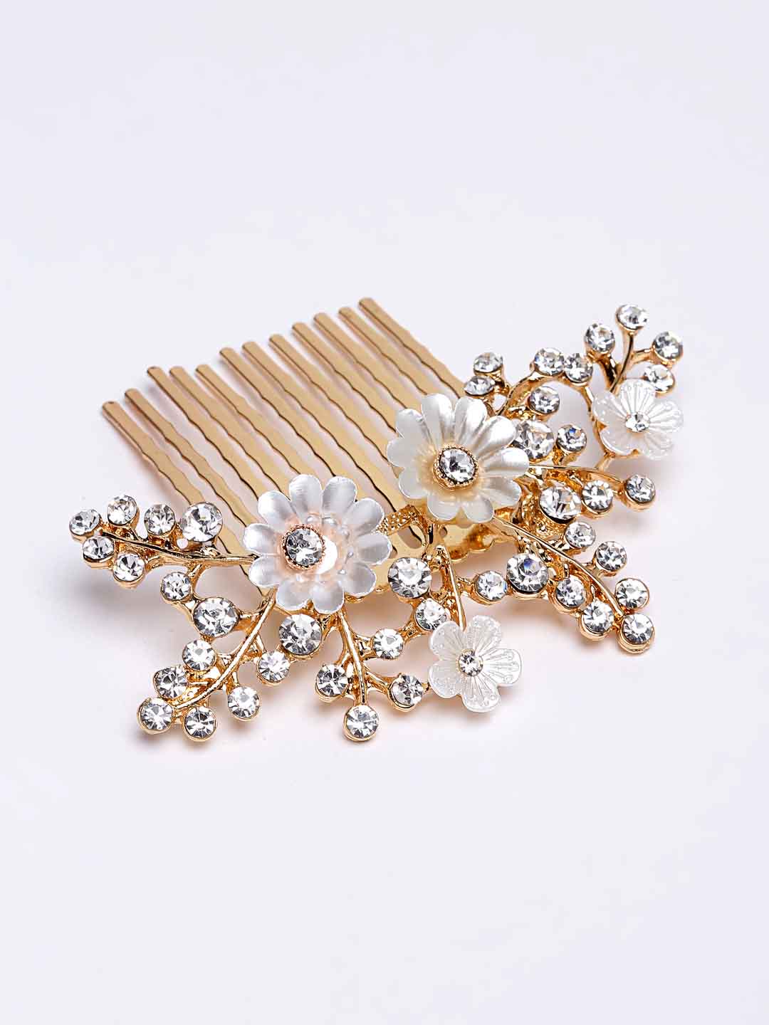 Women Gold-Toned & White Embellished Comb Pin 4.5 | 98 Ratings