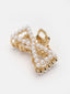 Women Gold-Plated Pearl Embellished Hair Claw Clip