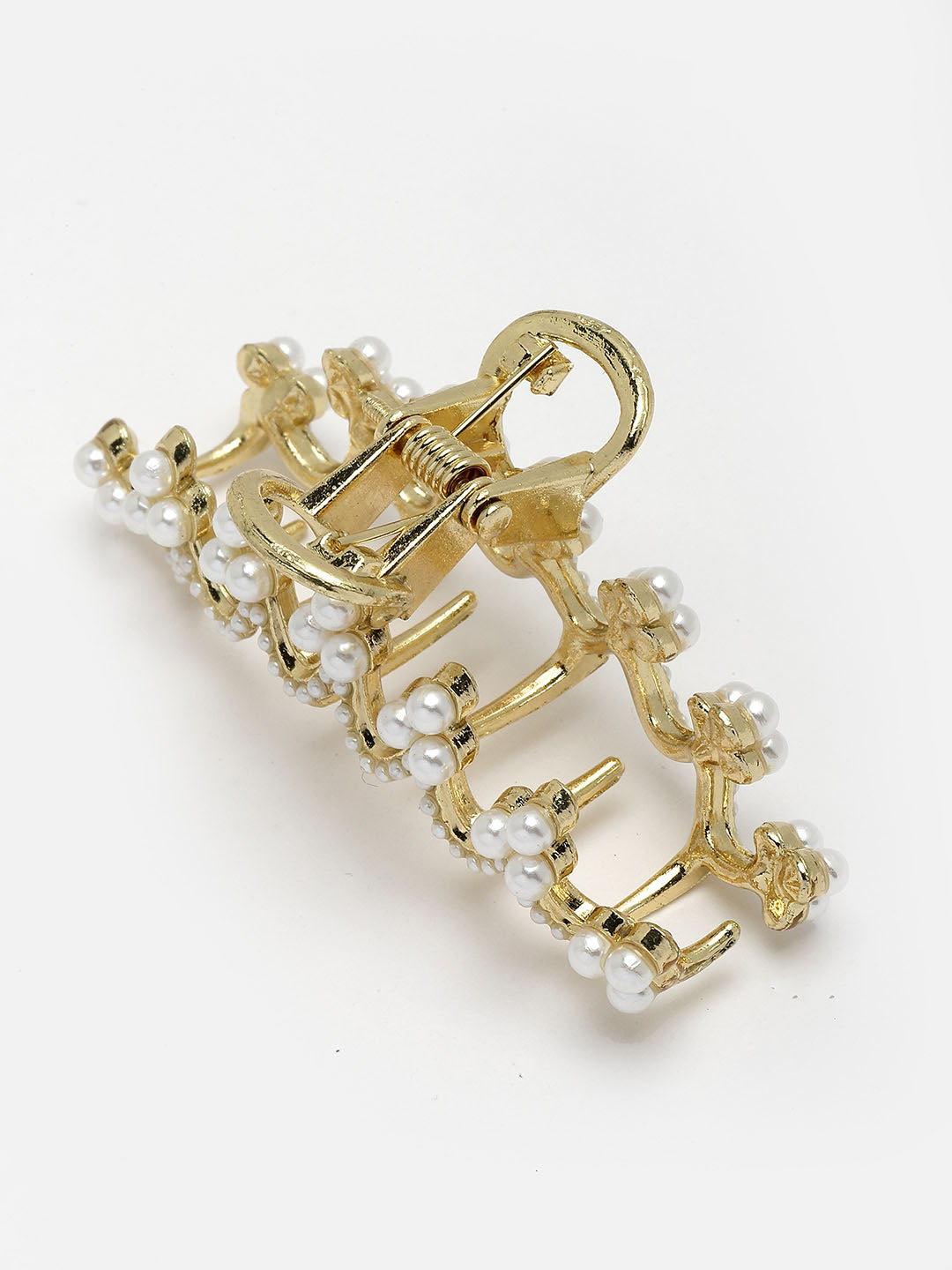 Women Gold-Plated Embellished Claw Clips