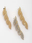 Women Set of 3 Embellished CZ Stone & Pearl Leaf Shaped Alligator Hair Clip