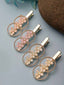 Women Set of 4 Gold-plated Embellished Alligator Hair Clip