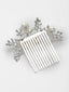 Women Silver-Plated CZ Stone Studded Metal Floral Comb Pin