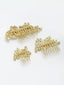 Women Set of 3 Gold-Plated Floral Shaped Embellished Comb Pin