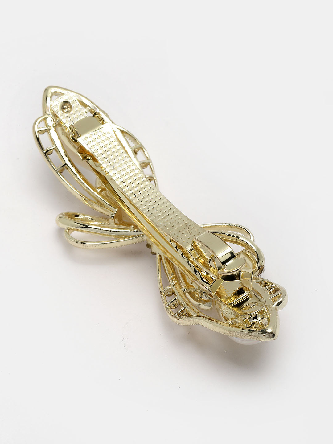 Women Gold-Plated Embellished French Barrette