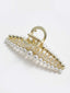 Women White Gold-Plated Beaded Claw Clip