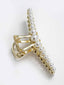 Women White Gold-Plated Beaded Claw Clip