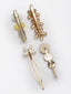 Women Set of 4 Gold-Plated Embellished Alligator Hair Clips