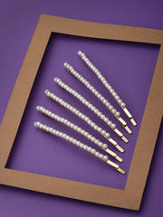 Women Set of 6 Gold-Plated Bumpit Hair Pin