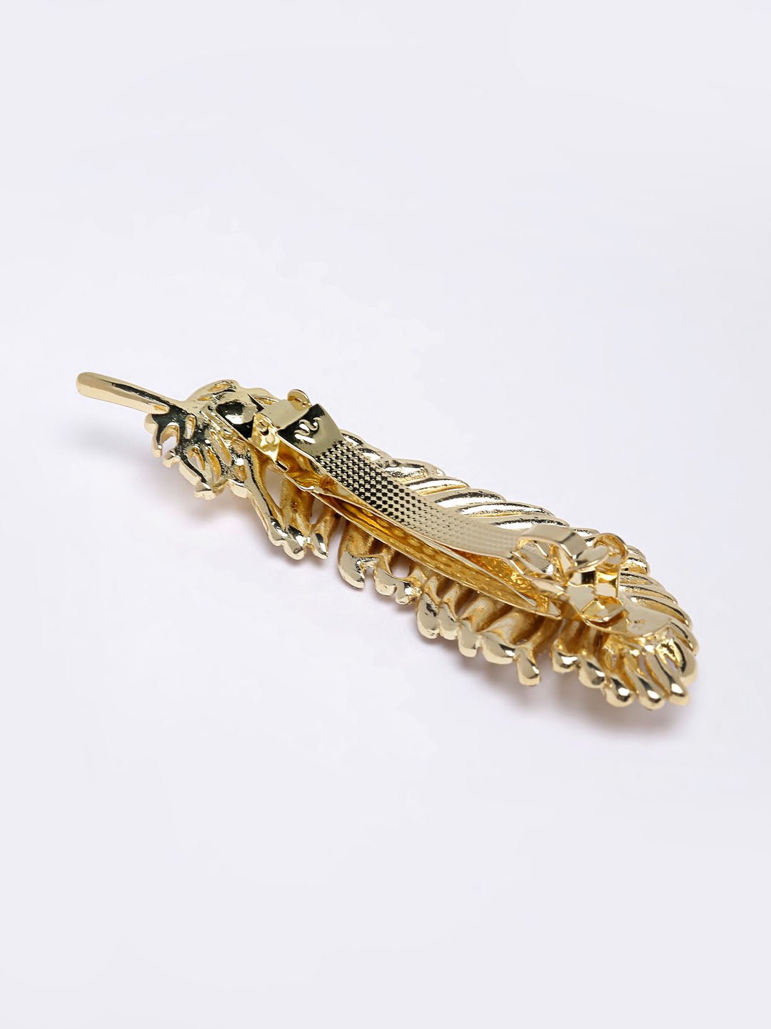 Women Gold-Toned & White Embellished French Barrette