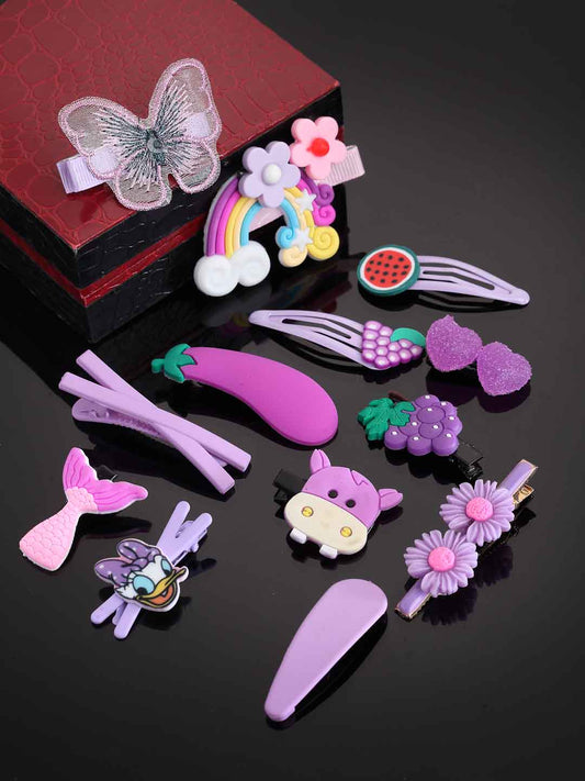 Girls Set of 14 Embellished Hair Clips