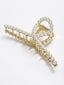 Women Gold-Toned & White Pearl Embellished Claw Clip