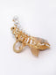 Women Gold-Toned & White Fish Shaped Embellished Pearl Claw Clip