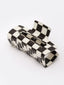 Women Black & White Check Claw Clip