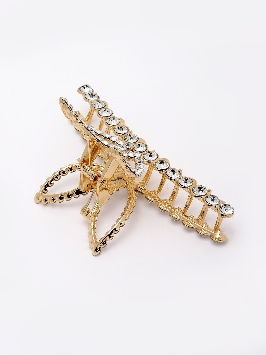 Women Gold-Toned Stone-Studded Embellished Claw Clip