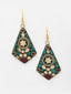 Gold-Plated Contemporary Drop Earrings With Ring