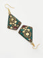 Gold-Plated Contemporary Drop Earrings With Ring